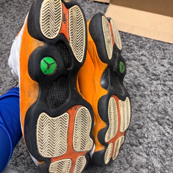 Air Jordan 13 Retro Shoes Mens Size 13 White Orange Black Starfish 414571-108 - Picture 4 of 7